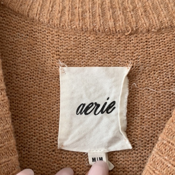 AERIE TAN CREWNECK SWEATER OVERSIZED MEDIUM - Picture 2 of 5